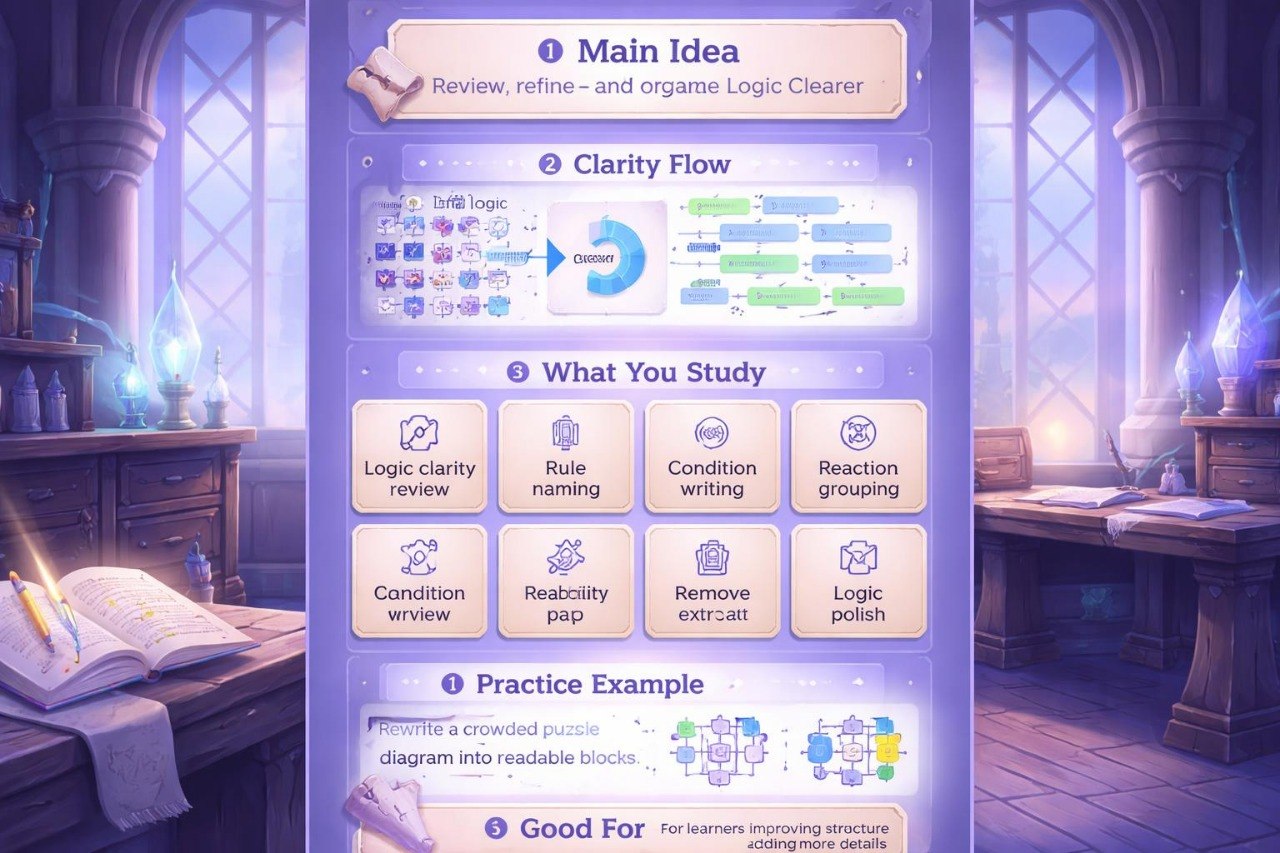 Educational software interface with a fantasy room background